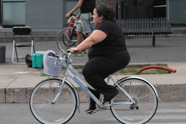 Ciclista con sobrepeso