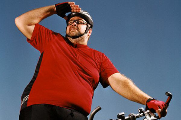 ciclista con sobrepeso
